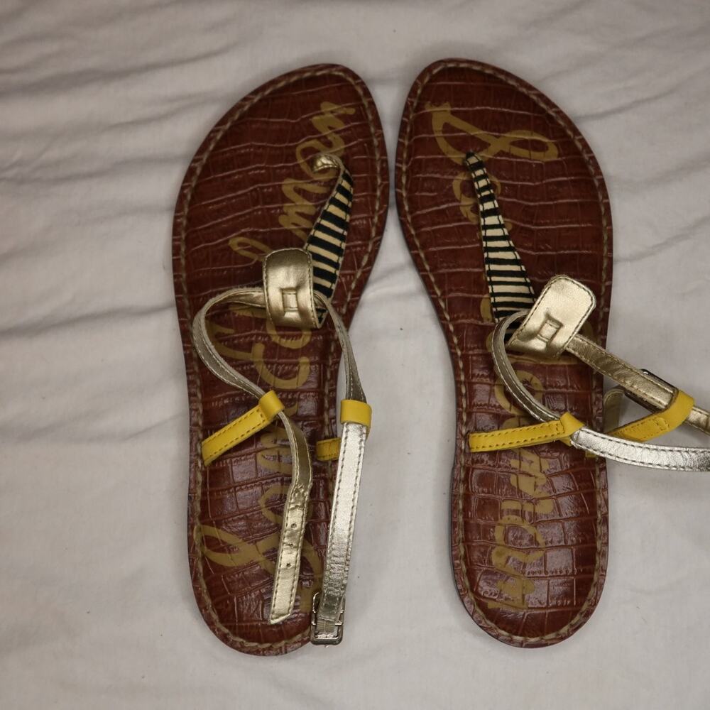 Sam Edelman Gigi Womens thong sandals US 8 Multicolor leather y2k 90s gorpcore
